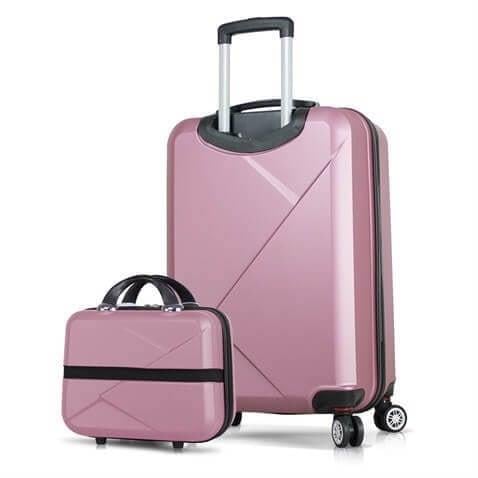 Diamond Abs Orta ve Makyaj Boy Rose Gold 2li Valiz Seti