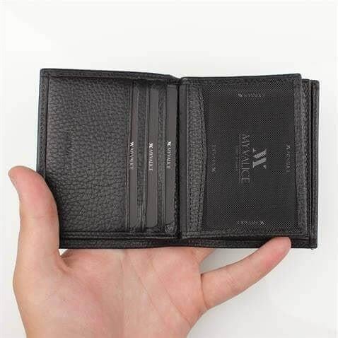 My Valice Erkek Hakiki Deri Cüzdan ve Kartlık 1824 Siyah