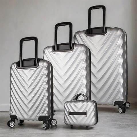 Lotus Abs Kabin Orta Büyük ve Makyaj Boy Gri 4lü Travel Valiz Seti