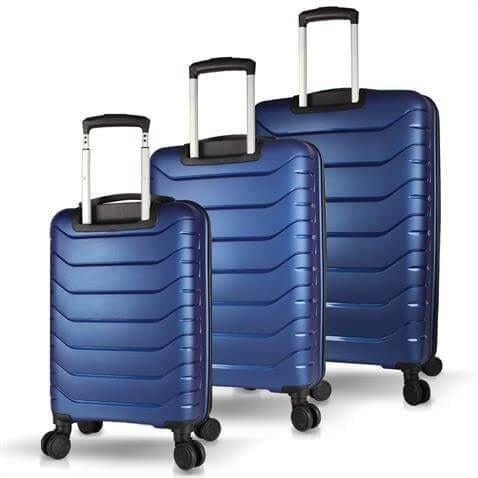 My Valice Solid PP Polipropilen Kırılmaz Kabin Orta ve Büyük Boy Parlement Mavisi 3lü Valiz Seti