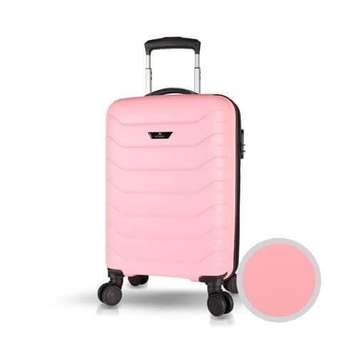 Solid PP Polipropilen Kırılmaz Küçük Kabin Boy Toz Pembe Valiz