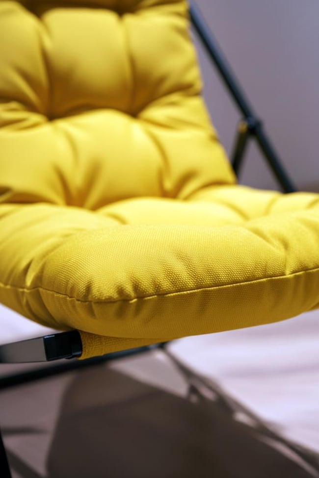 Napper Katlanabilir Sarı Şezlong - Su Geçirmez Kumaş, Metal İskelet, Balkon ve Bahçe Sandalyesi