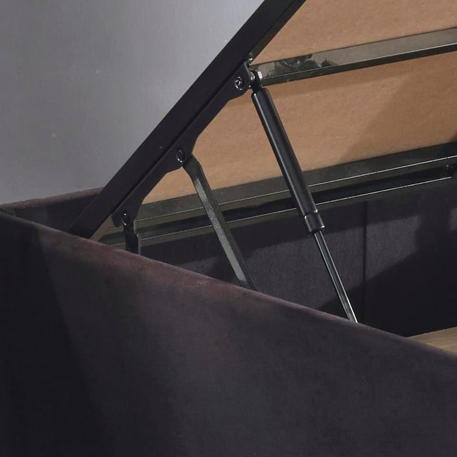 Niron Ela Baza ve Başlık Seti -100x200 cm Tek Kişilik Siyah Kumaş Baza ve Başlığı Silinebilir Soho Kumaş