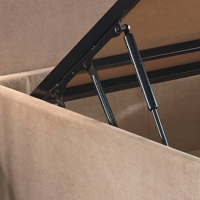 Niron Ela Baza ve Başlık Seti 200x200 cm Çift Kişilik Sütlü Kahve Kumaş Baza ve Başlığı Soho Kumaş