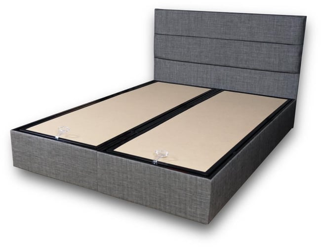 Niron Silver Baza ve Başlık Seti 180x200 cm Çift Kişilik Kaydırmaz Kumaşlı Gri Keten Baza ve Başlığı
