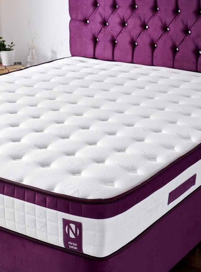 Niron Violet 100x200 Tek Kişilik Gizli Pedli Yatak Full Ortopedik Yaylı Yatak