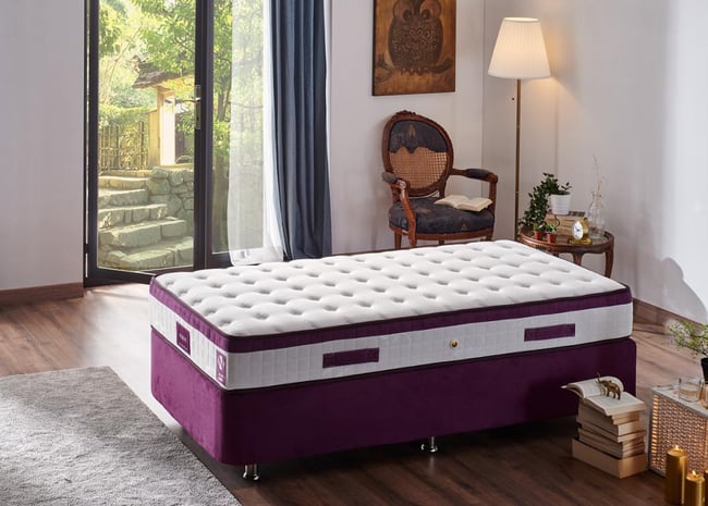 Niron Violet 100x200 Tek Kişilik Gizli Pedli Yatak Full Ortopedik Yaylı Yatak