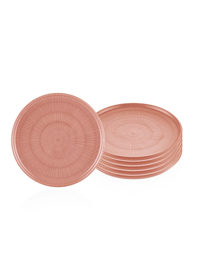 The Mia Noon Pasta Tabağı 6lı Set Somon 19 cm
