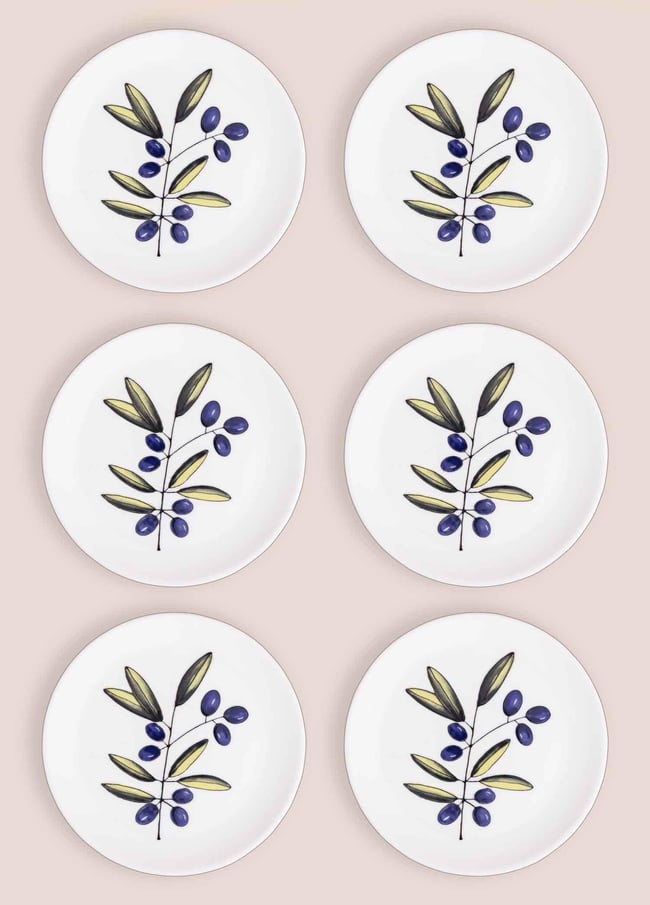 The Mia Olivos Servis Tabağı 6lı Set 26 cm OVS0003