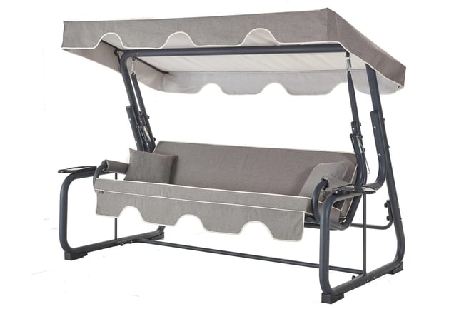 Erinöz Rubus 4 Kişilik Bahçe Balkon Teras Salıncağı - Kırçıllı Gri