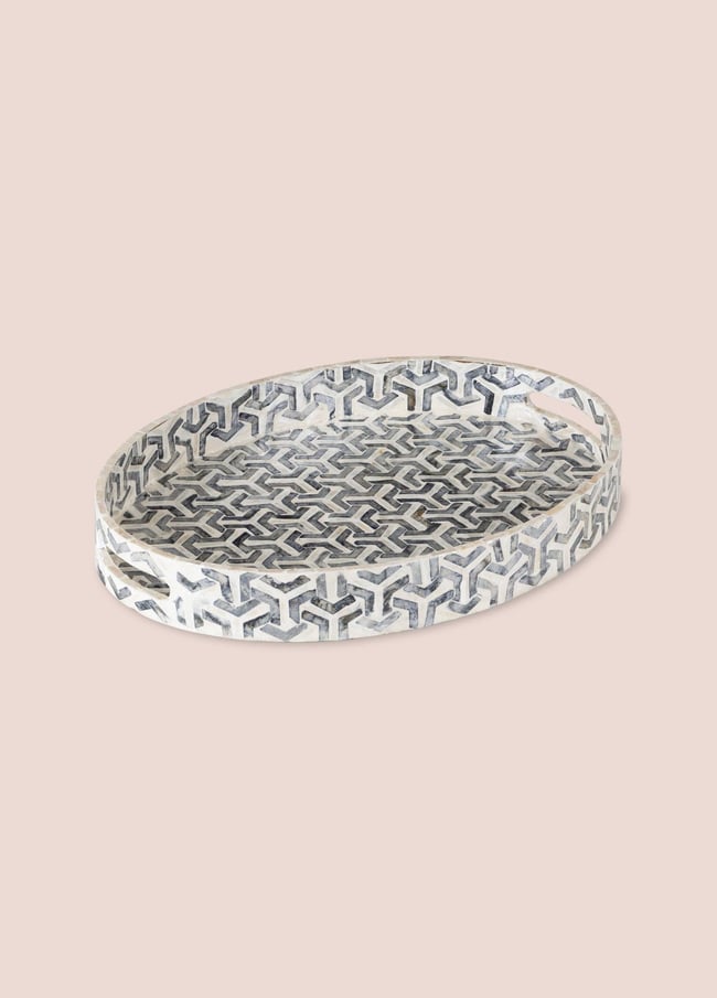 The Mia Sedef Oval Tepsi 50x36x6 cm TLC0094