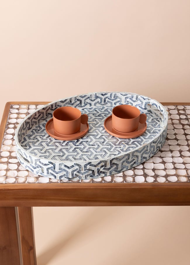 The Mia Sedef Oval Tepsi 50x36x6 cm TLC0094