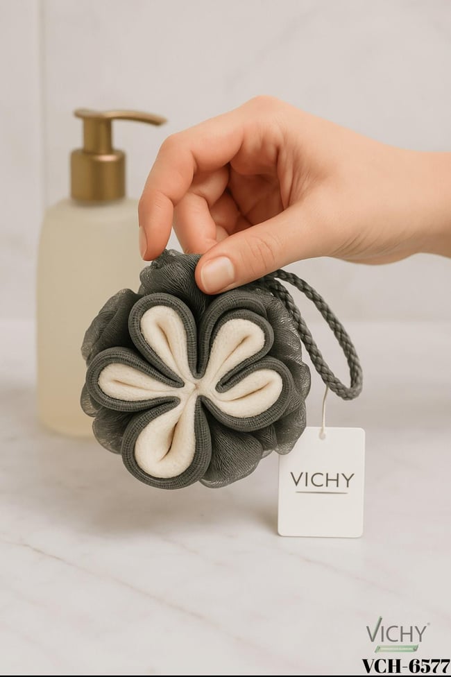 VICHY PAPATYA DESENLİ  BANYO LİFİ GRİ VCH-6577 60 GR