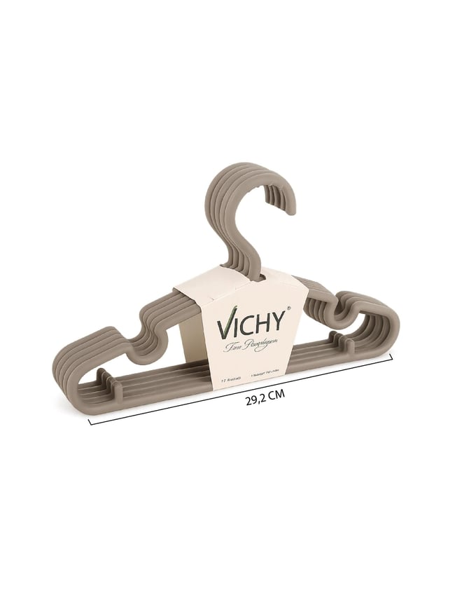 Vichy 5’Li Kaymaz Yüzeyli Askı 29,2 Cm – Bej Renk Çocuk & Bebek Elbise Askısı VCH-7022