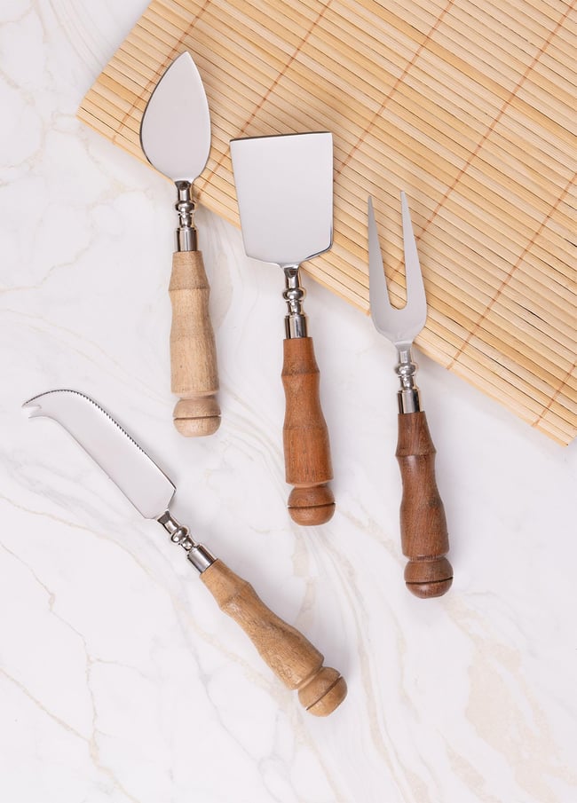 The Mia Woody Peynir Servis Takımı 4 Parça