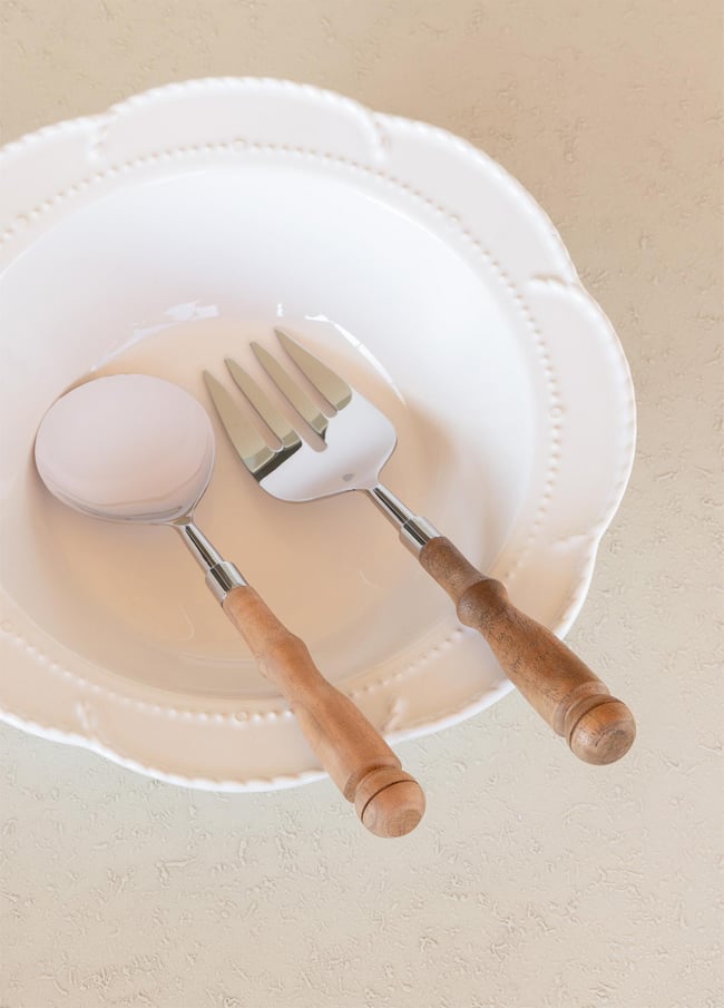 The Mia Woody Salata Servis Takımı 2 Parça