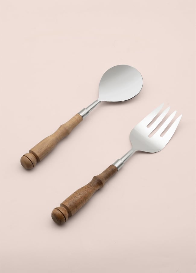 The Mia Woody Salata Servis Takımı 2 Parça