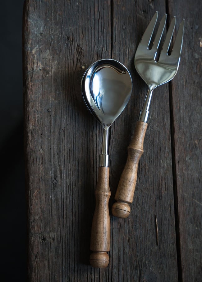 The Mia Woody Salata Servis Takımı 2 Parça