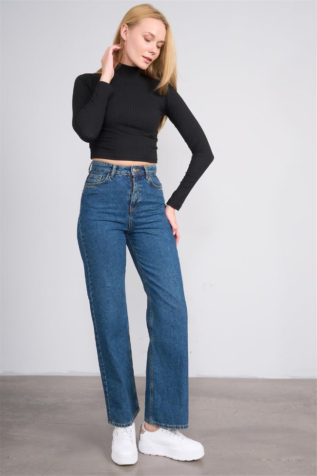 Aksoy K26 609-20 Sıyah Kadın Balıkcı Yaka Kaskorse Sweat