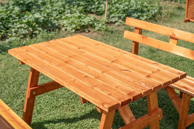 Alaçam Banklı Masa 6 Kişilik Kahverengi