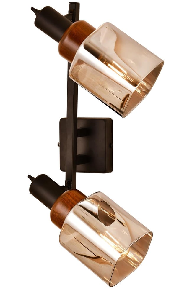 Avonni AR-1920-2Y-BSY Siyah Boya Modern Avize E27 Metal Ahşap 50x35 cm