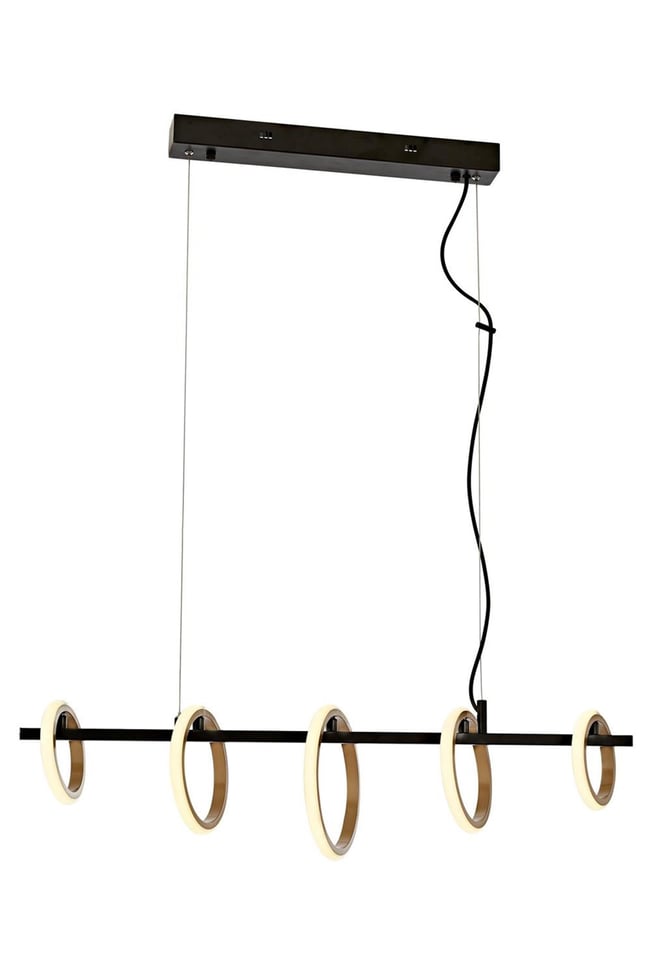Avonni AV-1873-5Y-BSY Siyah Boya Modern Avize LED Metal Pleksi 80x20 cm