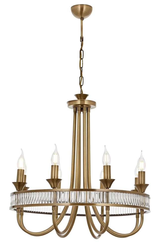 Avonni AV-1890-8E Eskltme Kaplama Modern Avize E14 Metal Kristal 60 cm