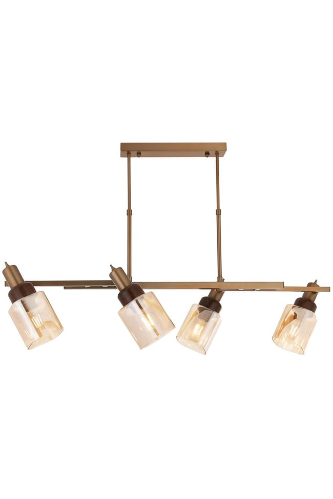 Avonni AV-1920-4Y-EX Eskitme Boya Modern Avize E27 Metal Ahşap 100x35 cm