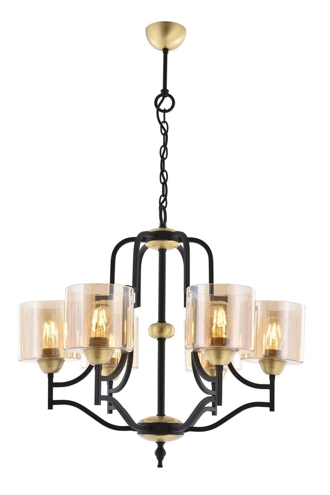 Avonni AV-4162-6E Eskitme Kaplama Modern Avize E27 Metal Cam 62 cm