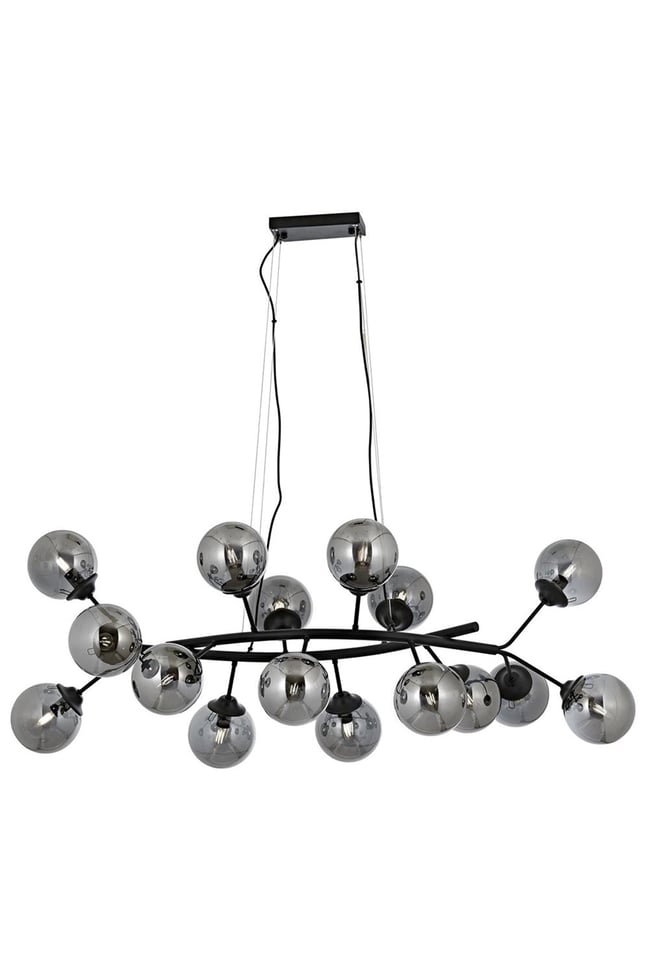 Avonni AV-4286-16Y-BSY Siyah Boya Modern Avize E14 Metal Cam 125x20 cm