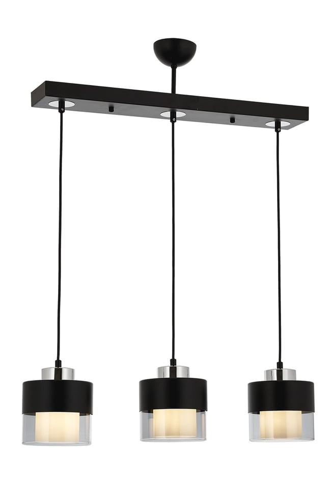 Avonni AV-4288-3Y-BSY Siyah Boya Modern Avize E27 Metal Cam 70x15 cm