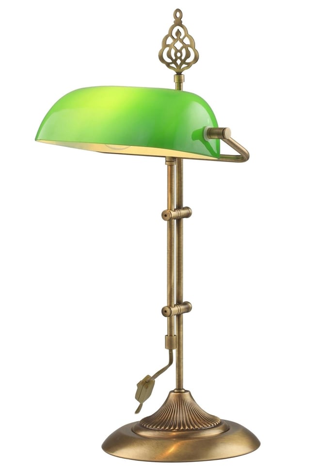 Avonni ML-9063-GREEN Eskitme Kaplama Masa Lambası E27 Metal Cam 30x20 cm