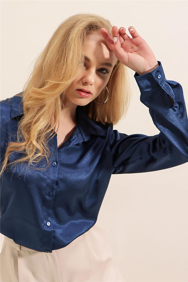Bigdart 3964 Laci Kadın Saten Gömlek