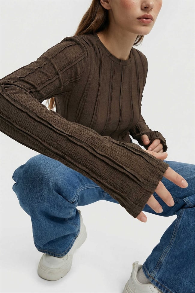 Bigdart 980 Kahverengi Kadın Bluz 36-42