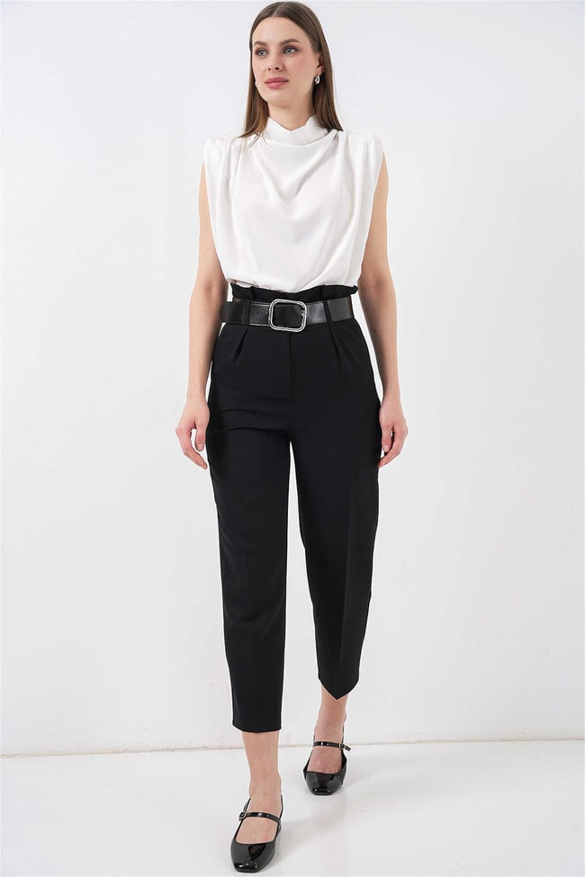 Bigdart Y26 6556 Siyah Kemerlı Kumas Pantolon 36-44