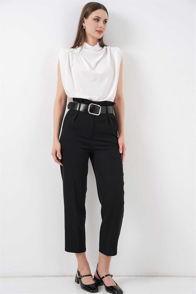 Bigdart Y26 6556 Siyah Kemerlı Kumas Pantolon 36-44