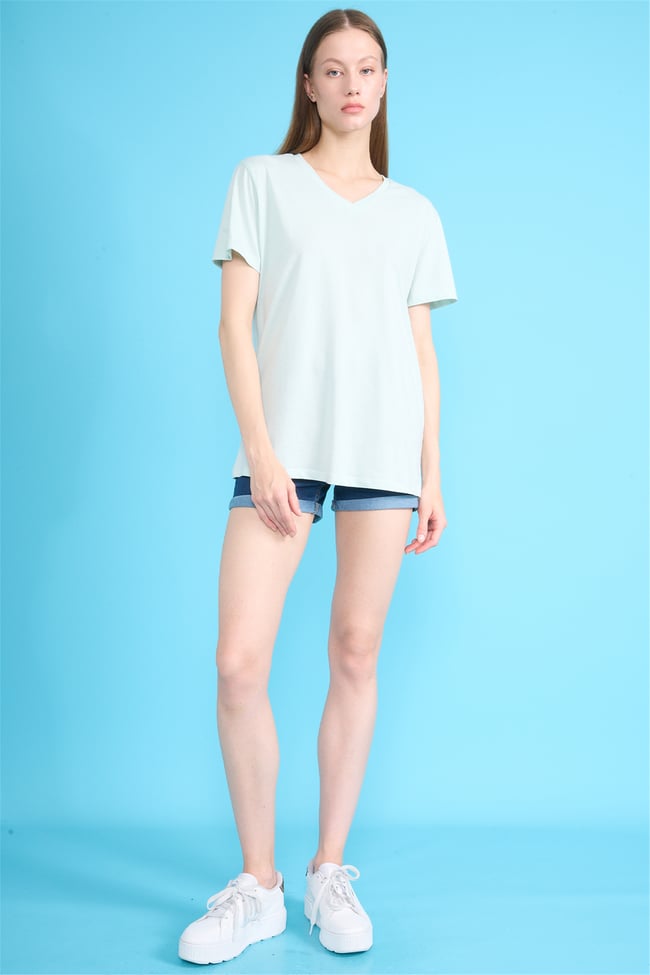 C.K Y26 3265 Fithit Byn V Yk. 30/1 Penye Basic Regular T-shirt Cagla