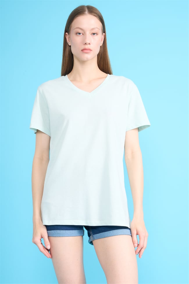 C.K Y26 3265 Fithit Byn V Yk. 30/1 Penye Basic Regular T-shirt Cagla