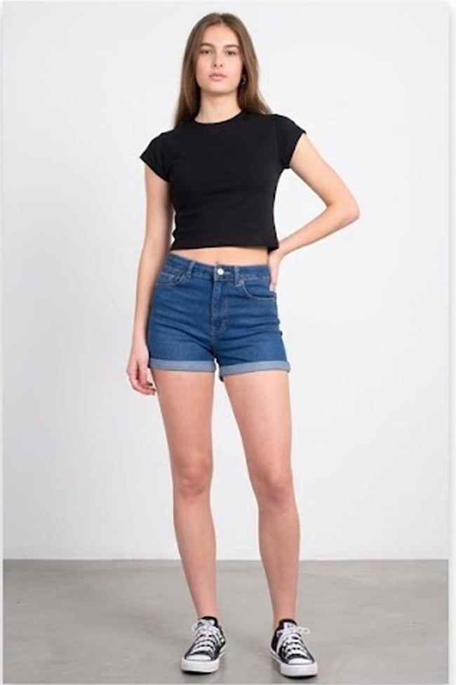 C.K Y26 3266 Fithit Byn B.Yk 30/1 Penye Crop T-shirt Siyah