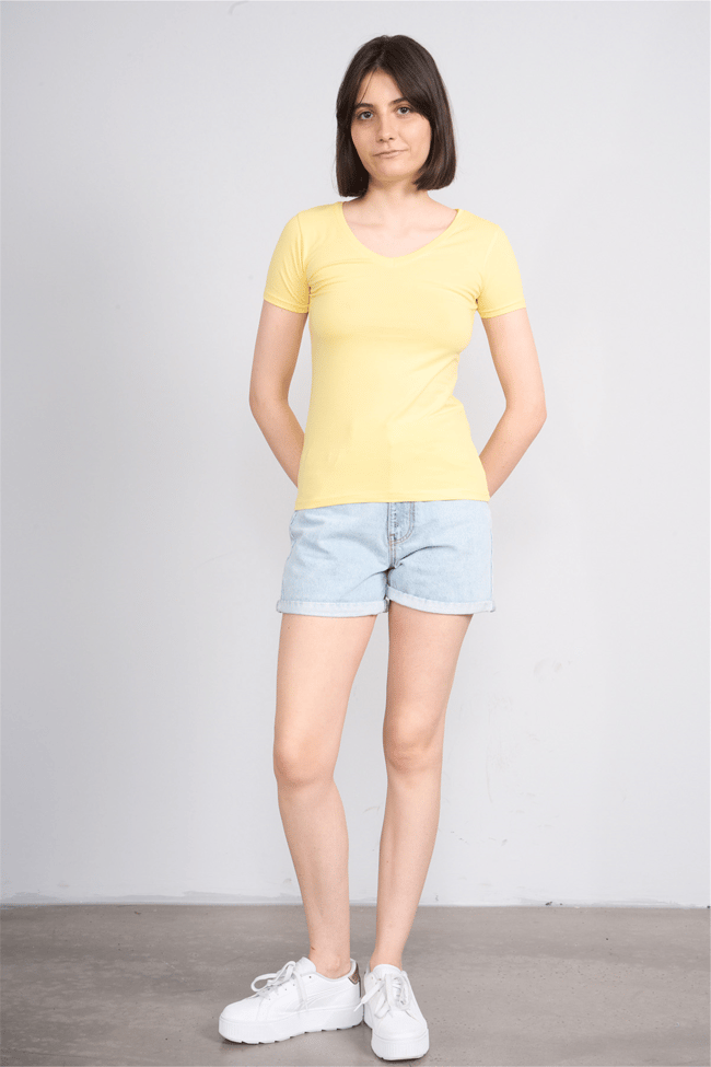 C.K Y26 8036 Pachie Byn V.Yk Basic T-shirt Sarı