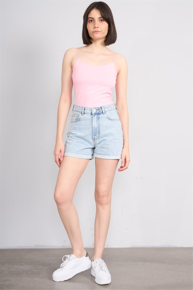 C.K Y26 8445 Fithit Byn Ip Askılı Penye Atlet A.Pembe