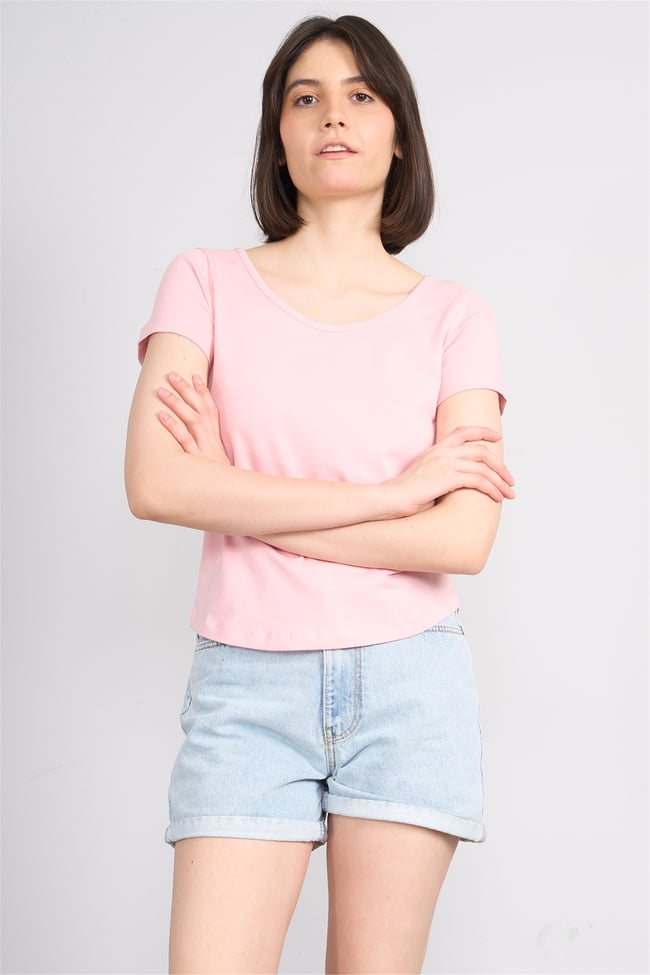 C.K Y26 8461 Fithit Byn U.Yk Penye Spagettı T-shirt Pudra