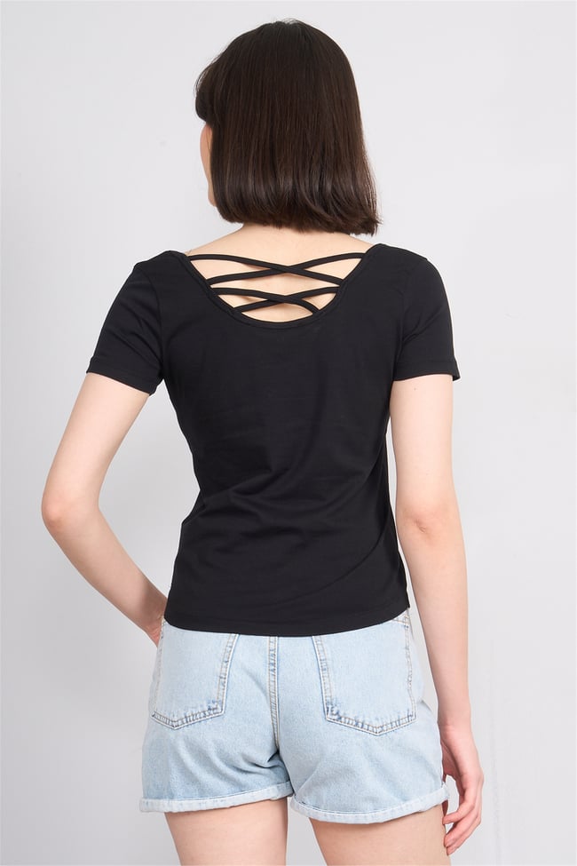 C.K Y26 8461 Fithit Byn U.Yk Penye Spagettı T-shirt Siyah