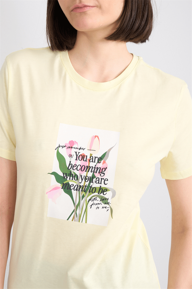 C.K Y26 8787 Fithit Byn B.Yk Regular Baskılı T-shirt U.Sarı