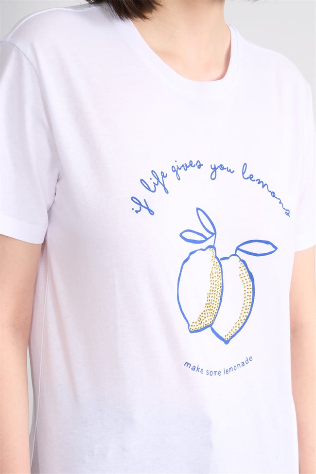 C.K Y26 8792 Fithit Byn B.Yk Regular Baskılı T-shirt Beyaz