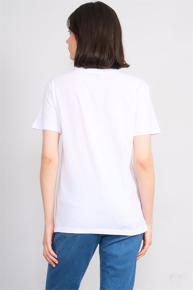 C.K Y26 8792 Fithit Byn B.Yk Regular Baskılı T-shirt Beyaz