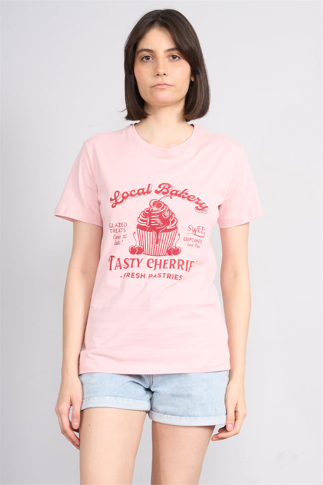C.K Y26 8860 Fithit Byn B.Yk Regular Baskılı T-shirt Pudra