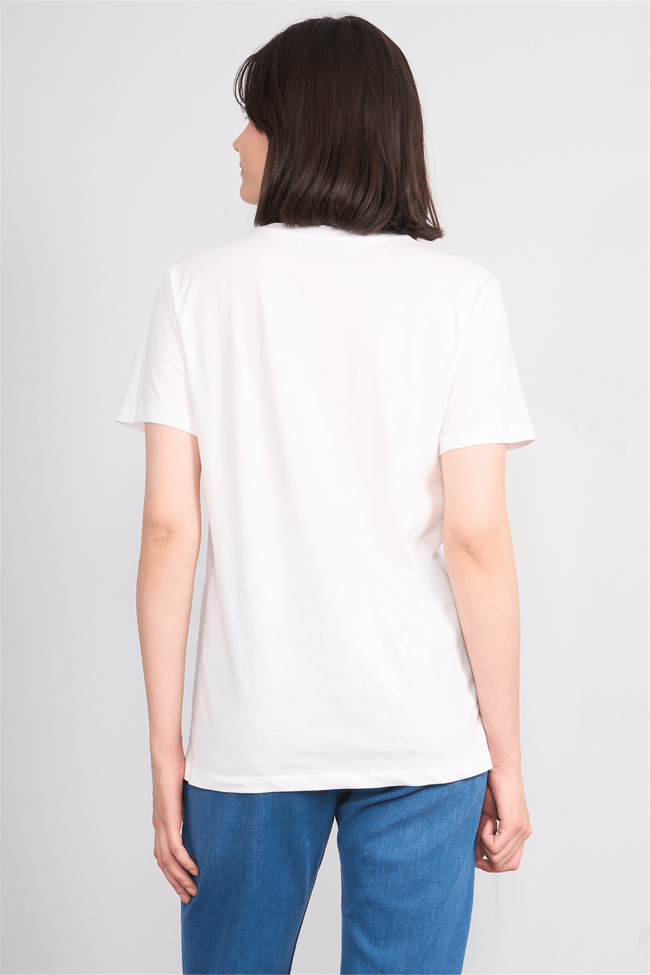 C.K Y26 8904 Fithit Byn B.Yk Regular Baskılı T-shirt Krem