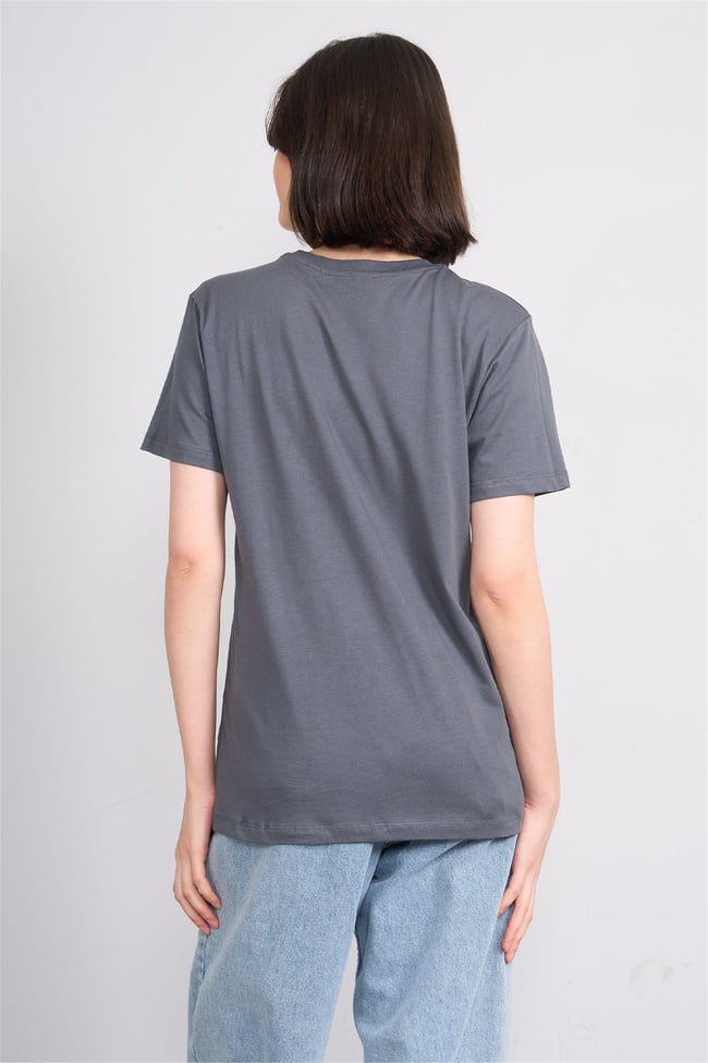 C.K Y26 8908 Fithit Byn B.Yk Regular Baskılı T-shirt K.Gri