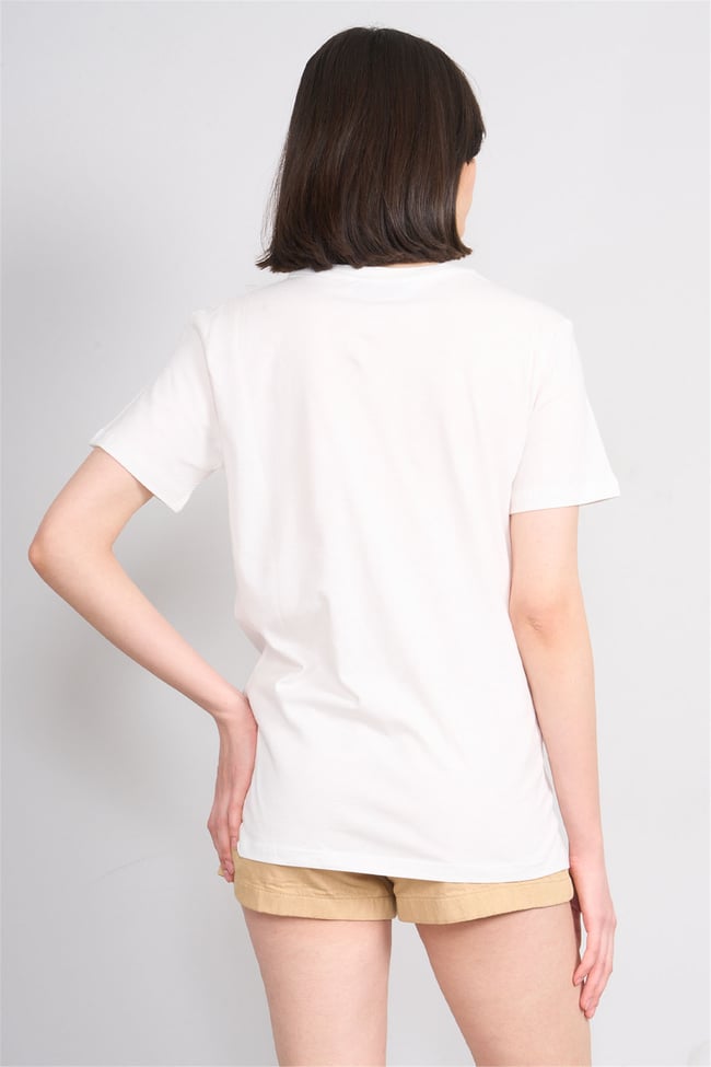 C.K Y26 8923 Fithit Byn B.Yk Regular Baskılı T-shirt Krem